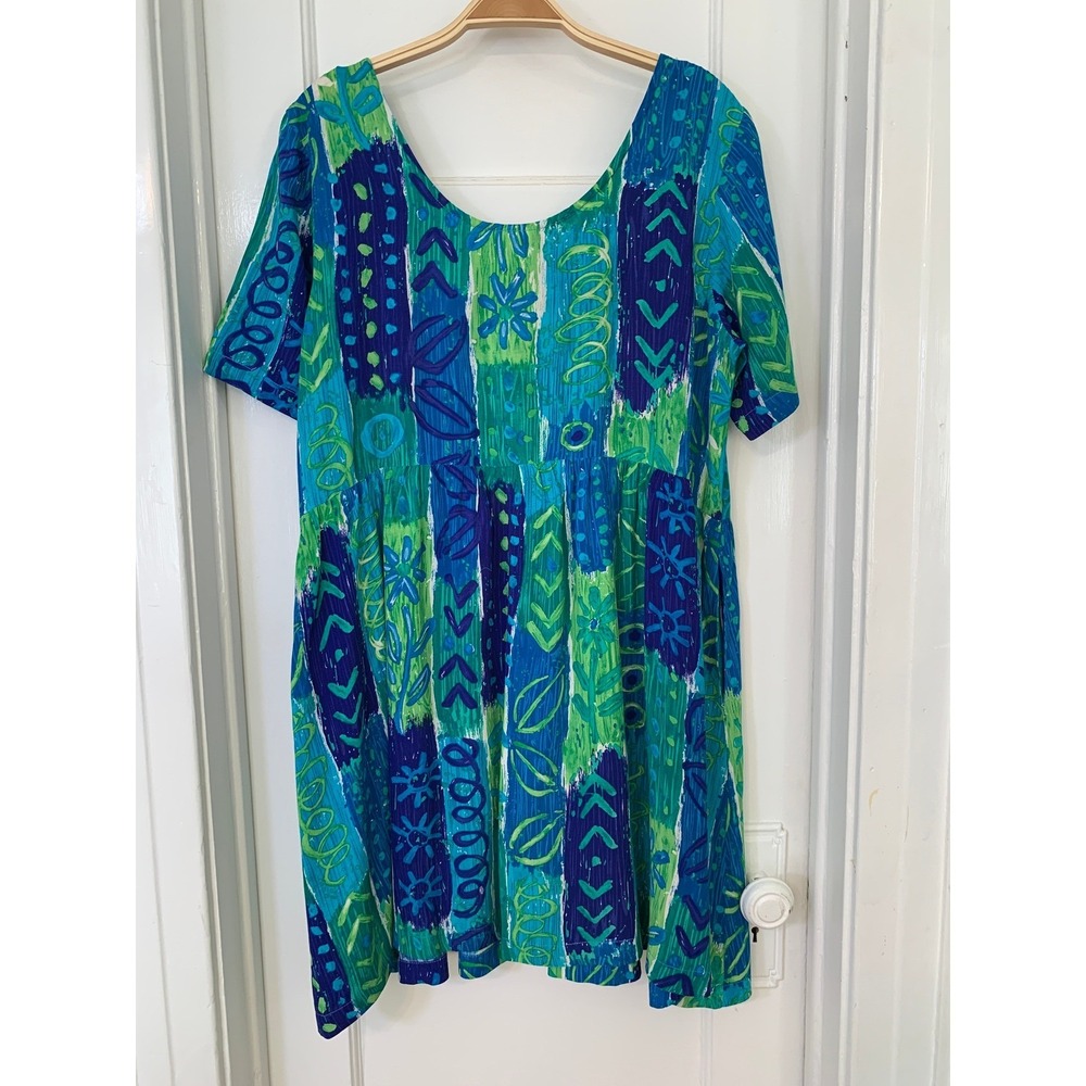 Vintage Big Hed Designs Beach House Dress Caribbean Hawaiian 90s Y2K / Size M - Picture 3 of 14